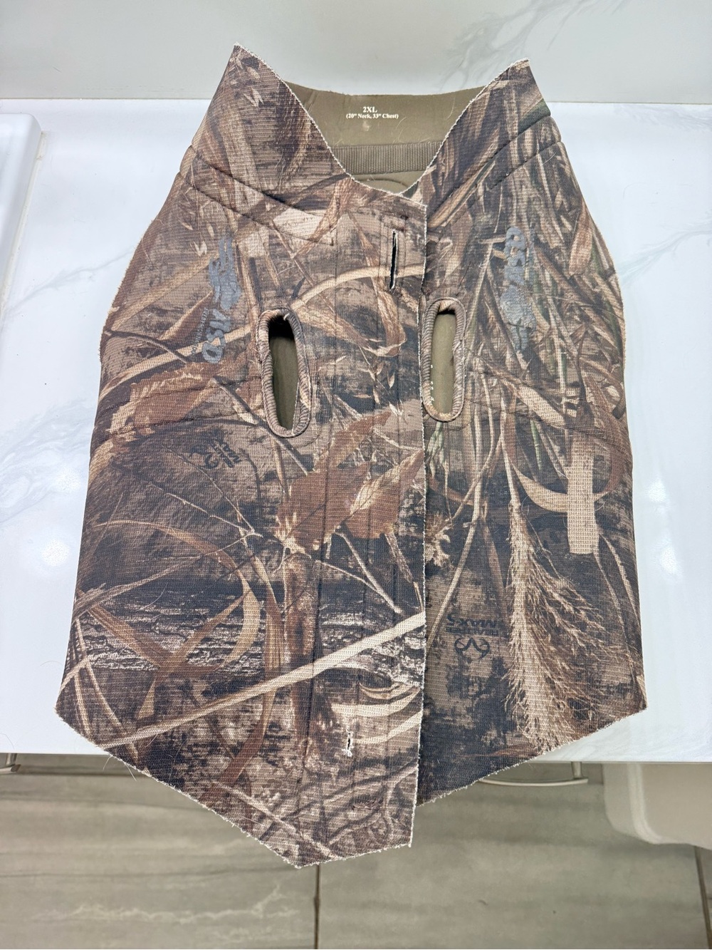 ASD Camouflage Dog Hunting Vest   Camo Duck Hunting Swimming Neoprene Size 2 XL